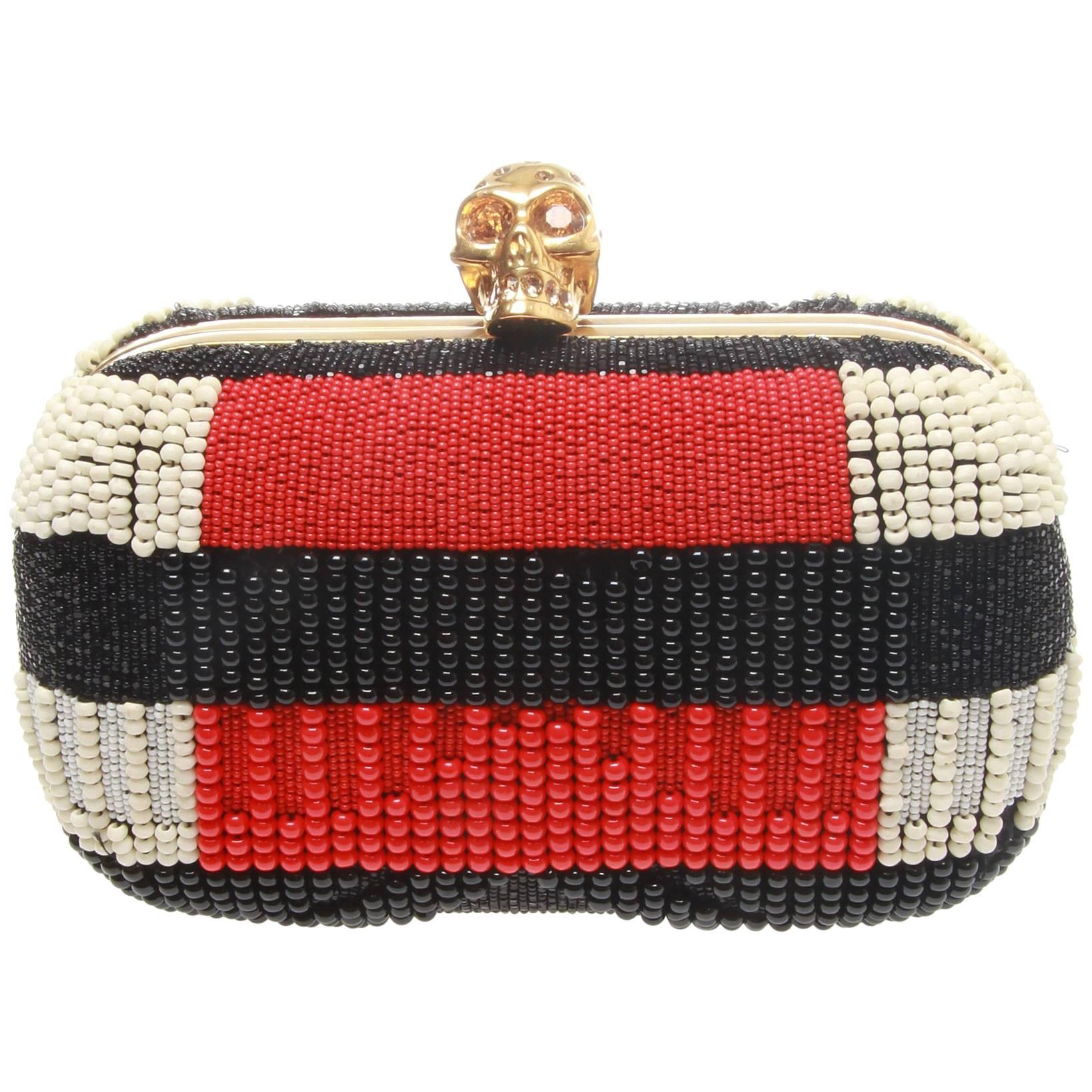 Alexander McQueen Beaded Knuckle Box Clutch For Sale