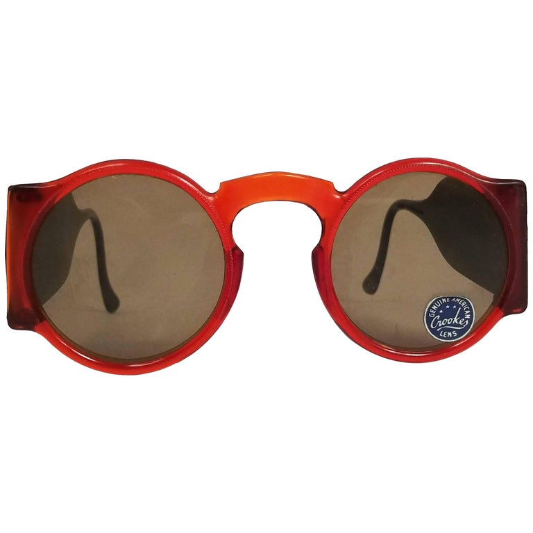 1940s Transparent Champagne Celluloid Sunglasses