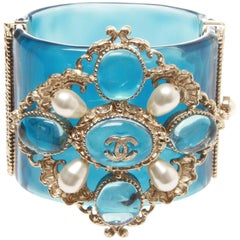 Chanel Cruise Versailles Blue Resin Cuff, 2013 at 1stDibs  chanel  versailles, chanel resin cuff, chanel cruise 2013
