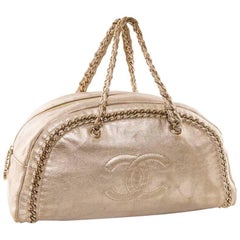 CHANEL Bowling Bag in Gilded Distressed Leather