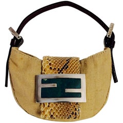 FENDI 90s Lemon + Lime Snakeskin Croissant Mini Bag — Garment