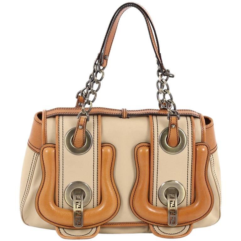 Fendi B Bag Canvas With Leather Medium At 1stdibs Fendi B Bag Canvas With Leather Medium For