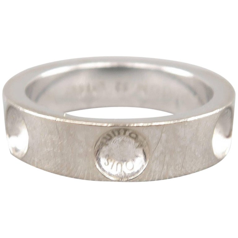 LOUIS VUITTON Ring Size 6 18k White Gold Empreinte Collection Jewelry For Sale at 1stdibs
