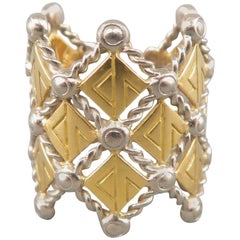 Pre-owned Louis Vuitton Blason Diamond Ring in 18K Gold