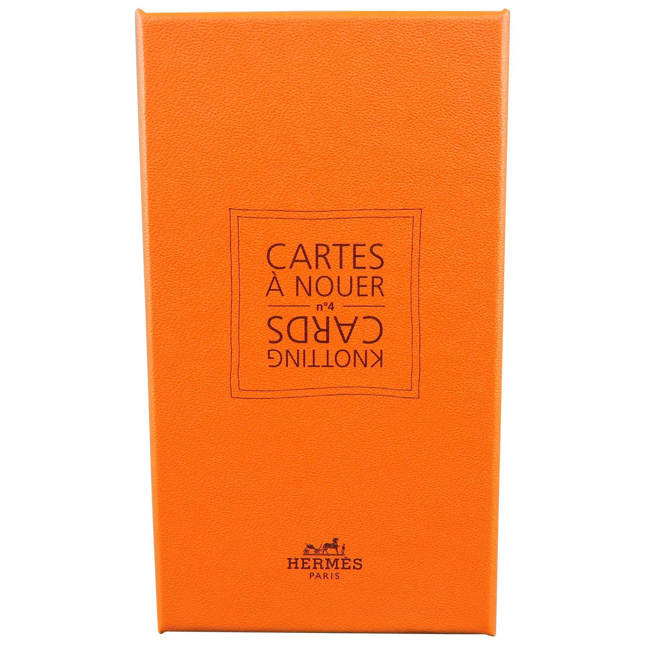HERMES Orange CARTES A NOUER Knotting Cards