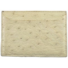 PRADA Light Beige Ostrich Leather Card Case