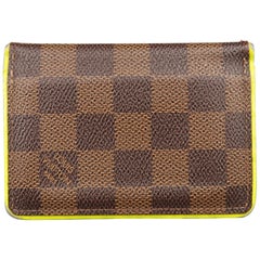 LOUIS VUITTON Brown Damier Neon Trim Poche Prim Card Case