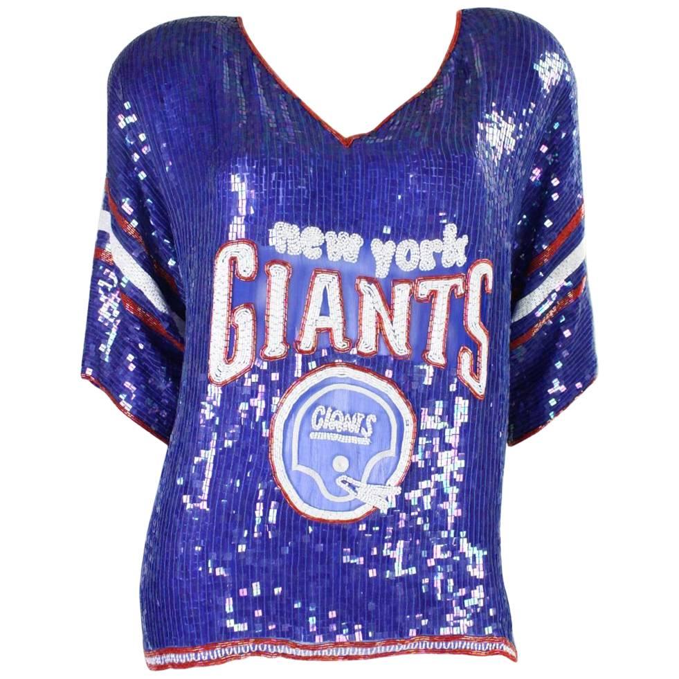 1980's St. Martin Sequined New York Giants Jersey Blouse