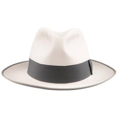 OPTIMO for WILKES BASHFORD Size 7 3/8 Light Gray Felt Fedora Hat With Box