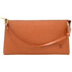 Vintage Louis Vuitton Pochette Accessories Cipango Gold Brown Epi Leather Bag