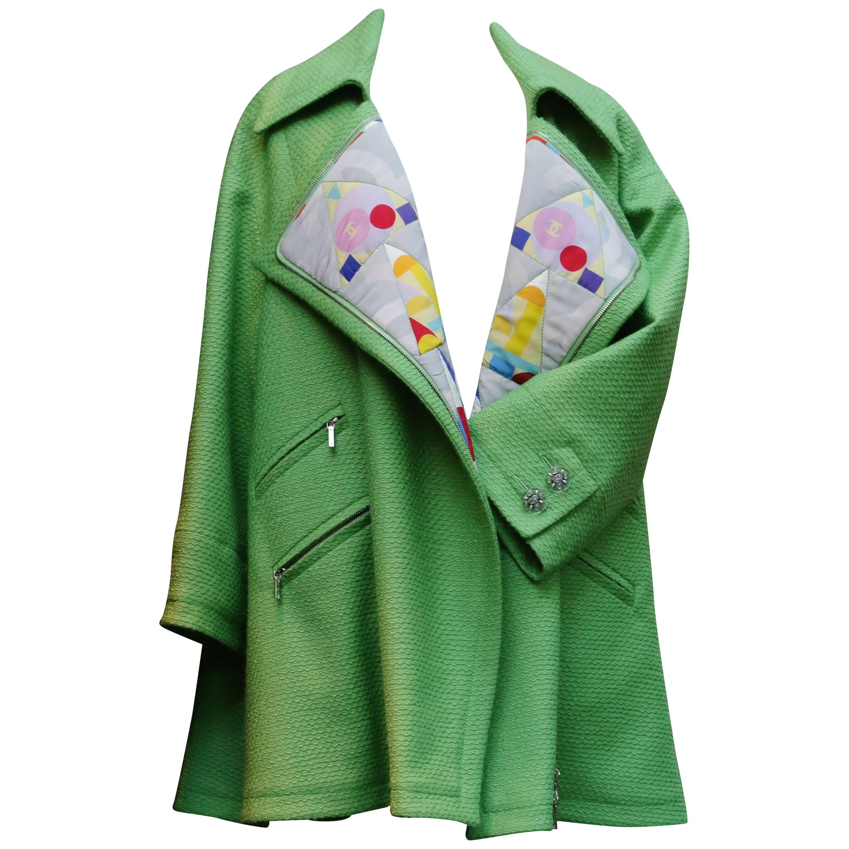 Chanel Oversize Coat in Apple Green Wool