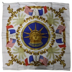 Hermes Statue of Liberty Centennial Silk Scarf 