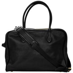 Balmain Schwarz Leder Pierre Satchel Tasche mit Riemen