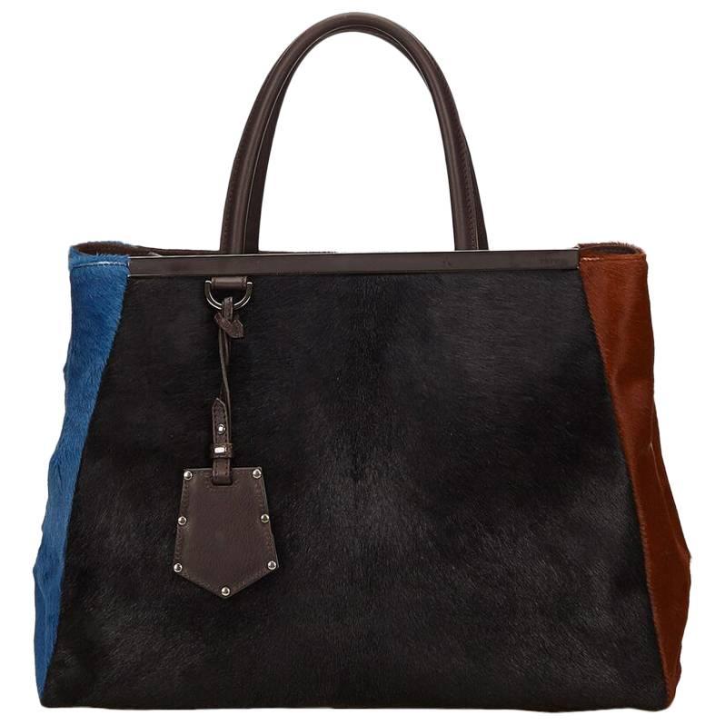 Multicolor Fendi 2Jours Pony Hair Tote Bag For Sale at 1stDibs