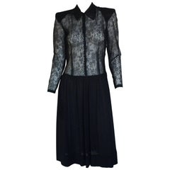Black lace drop waist dress