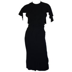 Black silk crepe dress