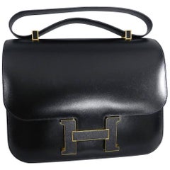 Hermes Limited Edition Constance Cartable Black Box Leather with Gold Hardware