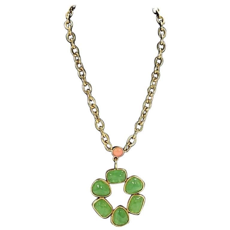 Green Vintage Gerard Yosca Pendant Necklace