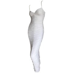 Norma Kamali 1970's Disco Era White Parachute Dress