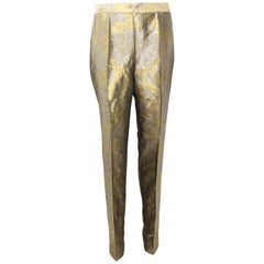 Dries Van Noten Oliver and Silver Floral Embroidered Silk Pants