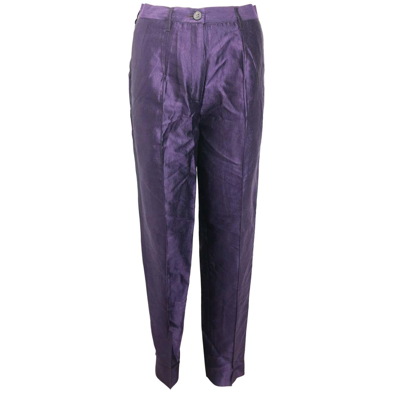 Dries Van Noten Purple Silk Carrot Pants For Sale at 1stDibs | purple ...