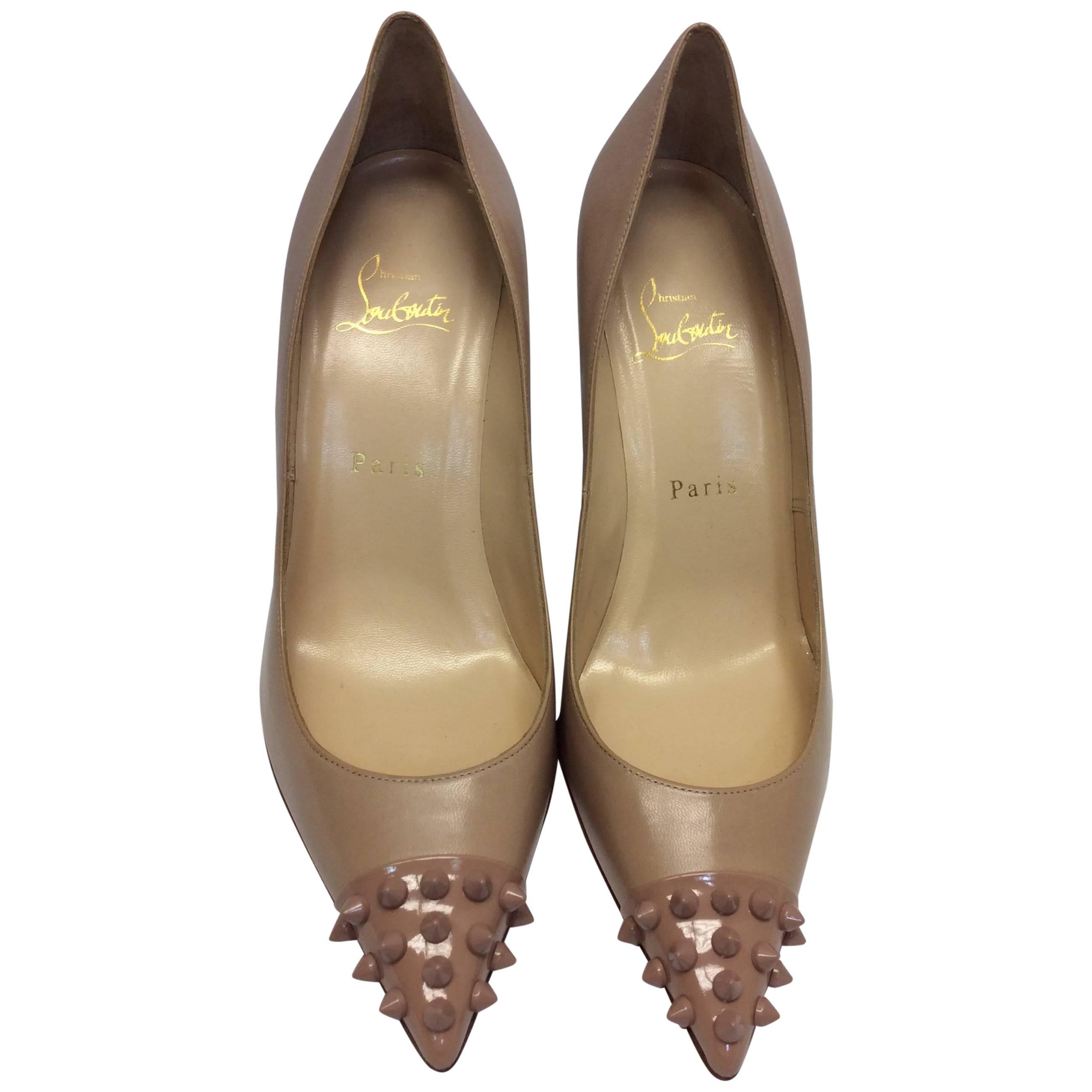 Christian Louboutin New Nude Studded Stiletto For Sale