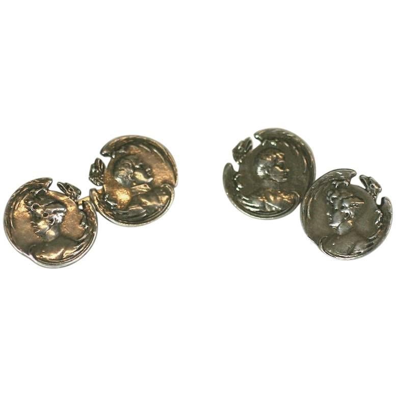 Art Nouveau Sarah Bernhardt Cufflinks 