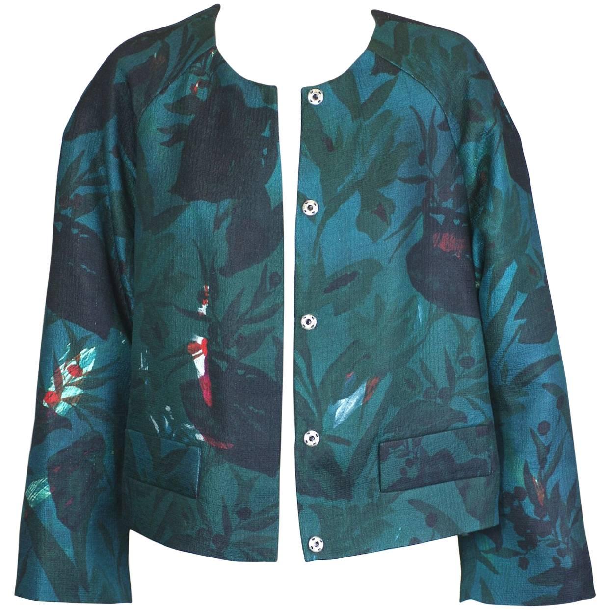 Dries Van Noten Dark Floral Jacket For Sale