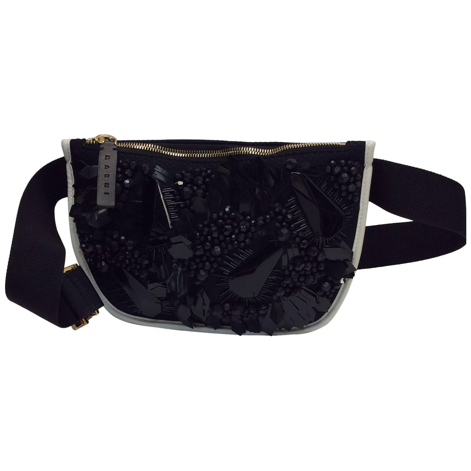 Marni Embellished Black NWT Waistbag For Sale