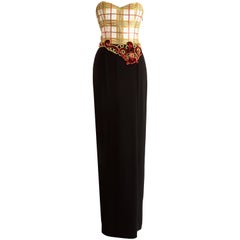Vintage Christian Dior Autumn-Winter 1995 silk strapless evening dress