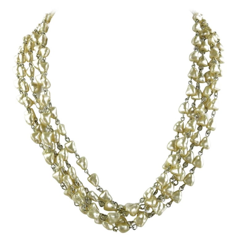 5 Strang Perle Choker Halskette mit Magnetverschluss 1