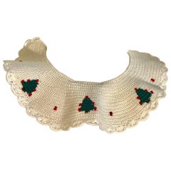 New Dolce & Gabbana Crochet Holiday Christmas Tree Collar Necklace