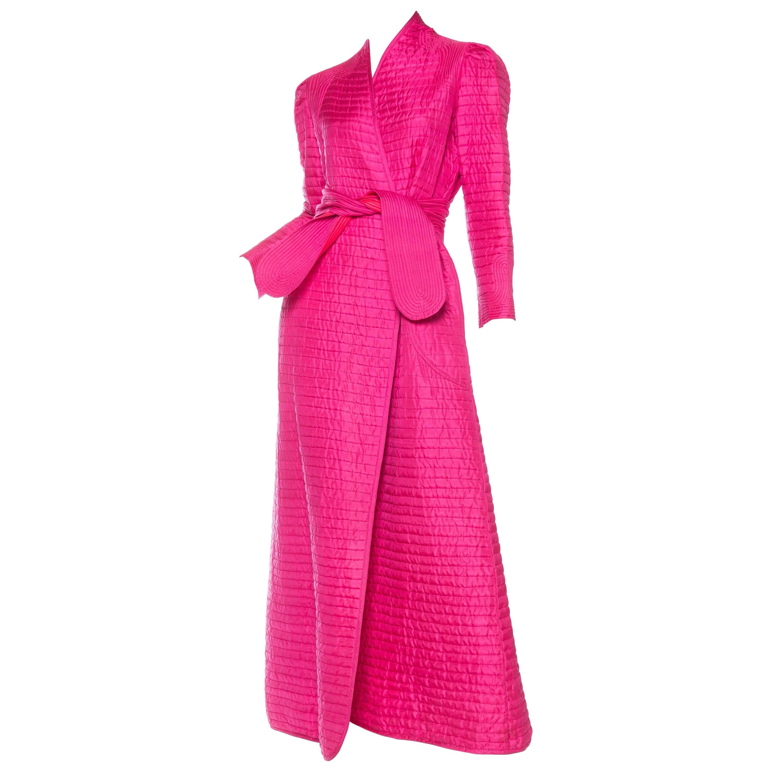 1970s Lightweight Quilted Silk Coat at 1stDibs
