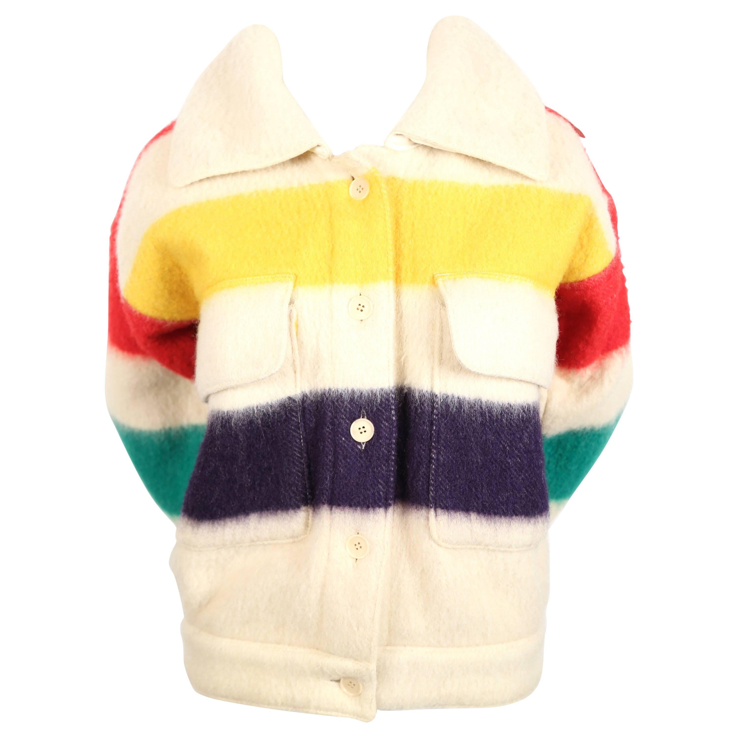 Jean-Charles de Castelbajac Wool "Hudson Bay" Blanket Coat, 1970s 