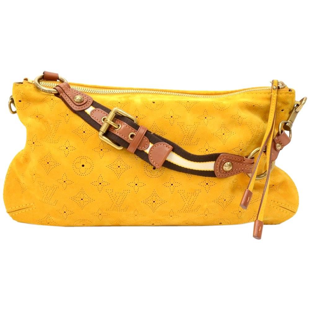 Louis Vuitton Onatah Pochette Yellow Fleurs Suede Leather Shoulder Bag - Limited