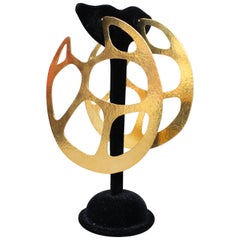 2000s Herve Van Der Straeten extra-large gilded metal hoop earrings