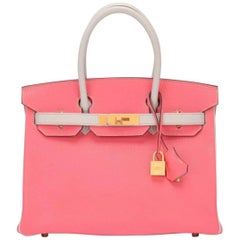 Hermes Birkin 30 Rose Lipstick Gris Perle Special VIP Bag 