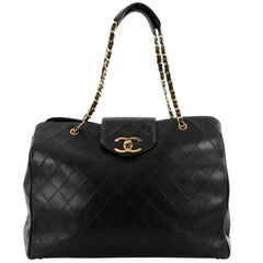 Chanel Vintage Supermodel Weekender Bag Quilted Leather Large