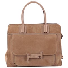 Tod's Double T Satchel Bag Suede Small