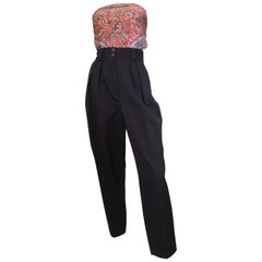 Vintage Dior Navy Wool Pleated Pants with Pockets Size 6