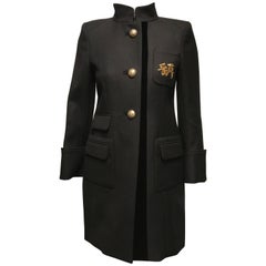 Balenciaga Black Coat With Asian Letters On Breast Pocket