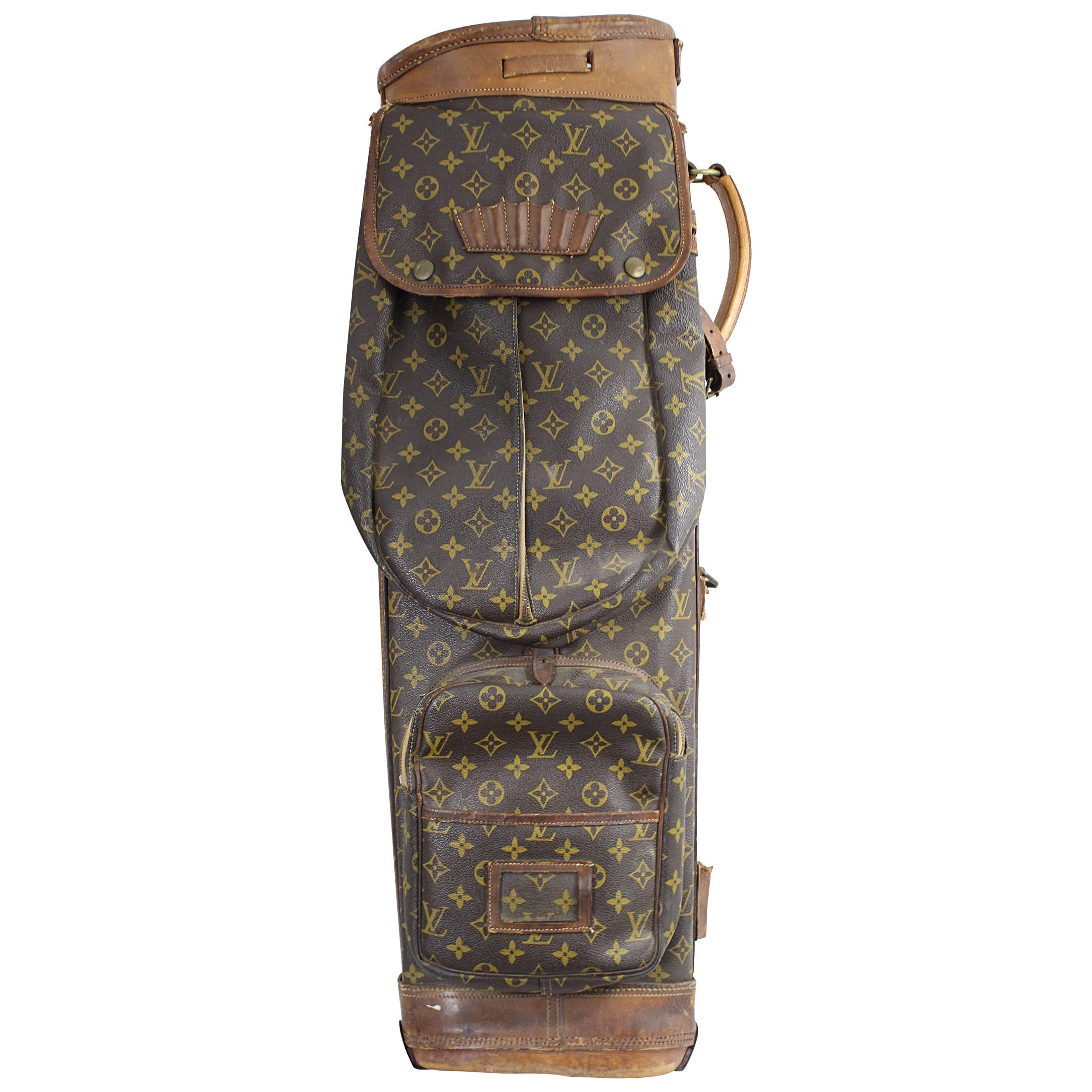Really Used Vintage Louis Vuitton Golf Club Bag in Monogram Canvas.  For Sale