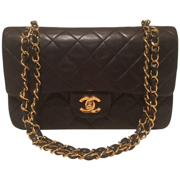 Chanel Coco Bronze CC embossed 9 Classic Flap Bag AGL1158