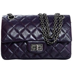 Chanel Dark Purple Quilted Calfskin 244 Reissue 2.55 Double Flap Bag