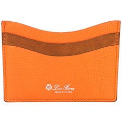 Loro Piana Orange Leather & Suede Card Holder rt. $300
