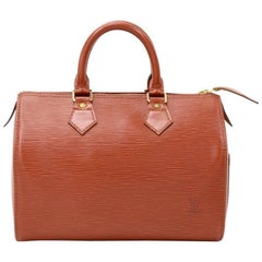 Louis Vuitton Vintage Speedy 25 Kenyan Fawn Brown Epi Leather City Hand Bag