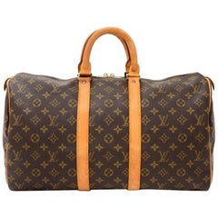 Retro Louis Vuitton Keepall 45 Monogram Canvas Duffle Travel Bag