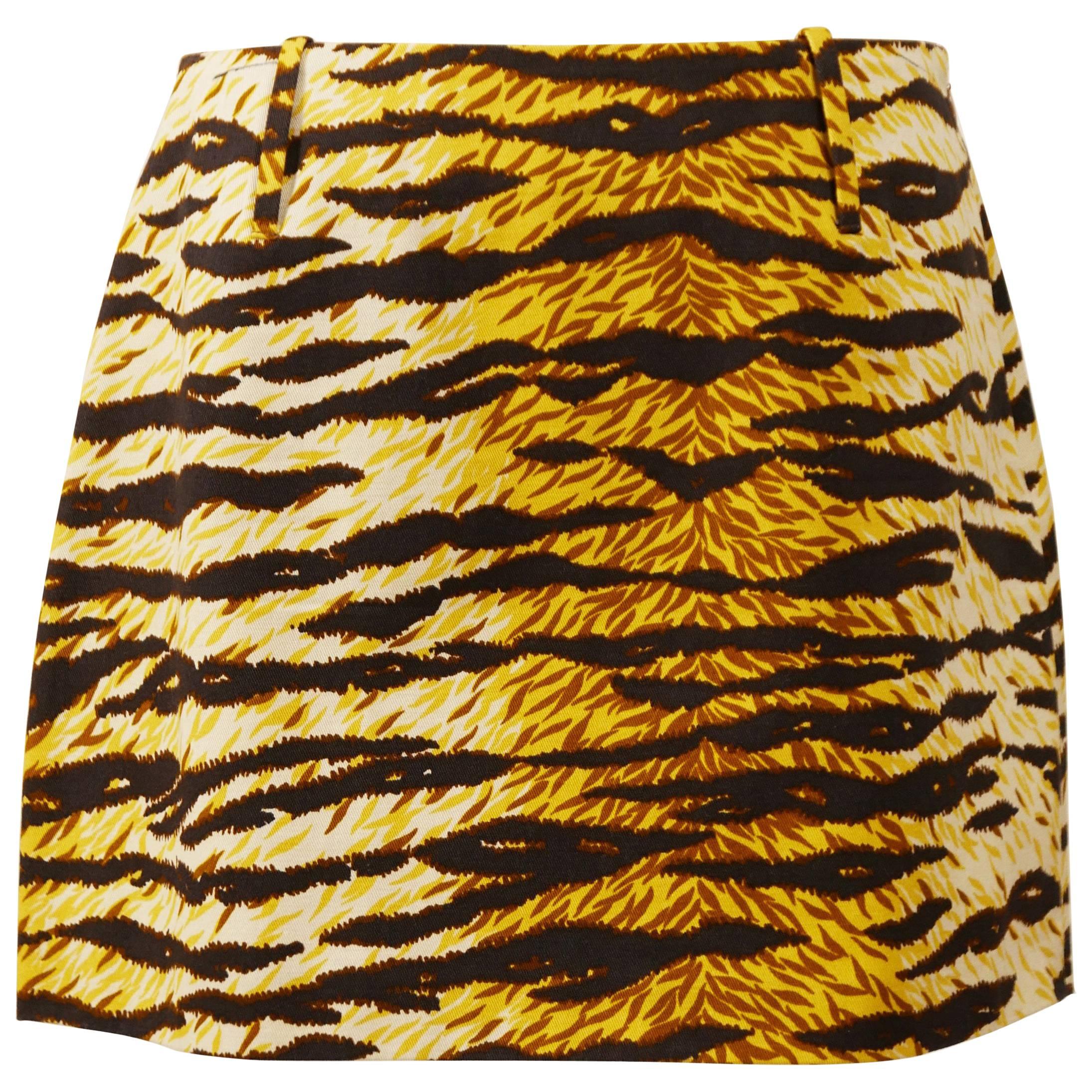 Dolce & Gabbana D&G Animal Print Mini Skirt For Sale