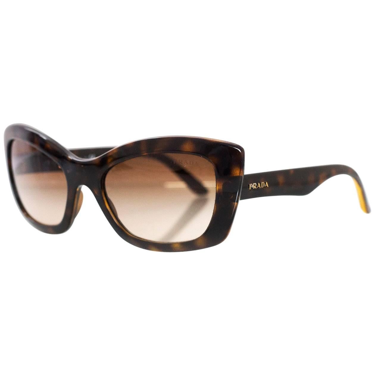 Prada Brown Tortoise Sunglasses with Case