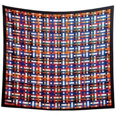 Hermes Multi-Colored Woven Ribbon "Bolduc au Carre" Silk 90cm Scarf NWT w/ Box